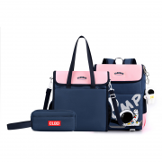 Городской школьный рюкзак комплект 3 В 1 с сумкой через плечо для для учащихся (розовый)